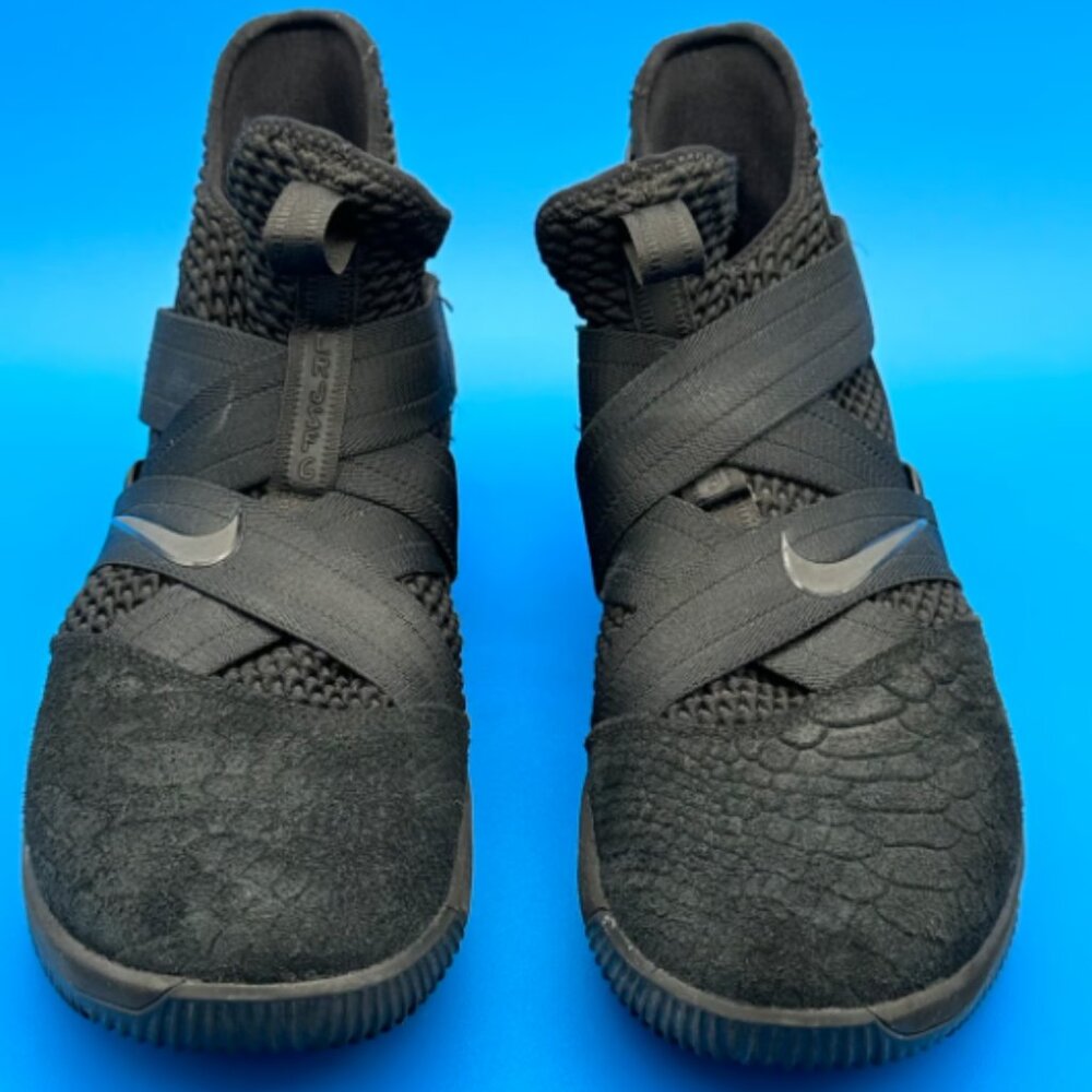MEN'S NIKE LEBRON SOLDIER XII SFG Triple Black Sneakers Size 14